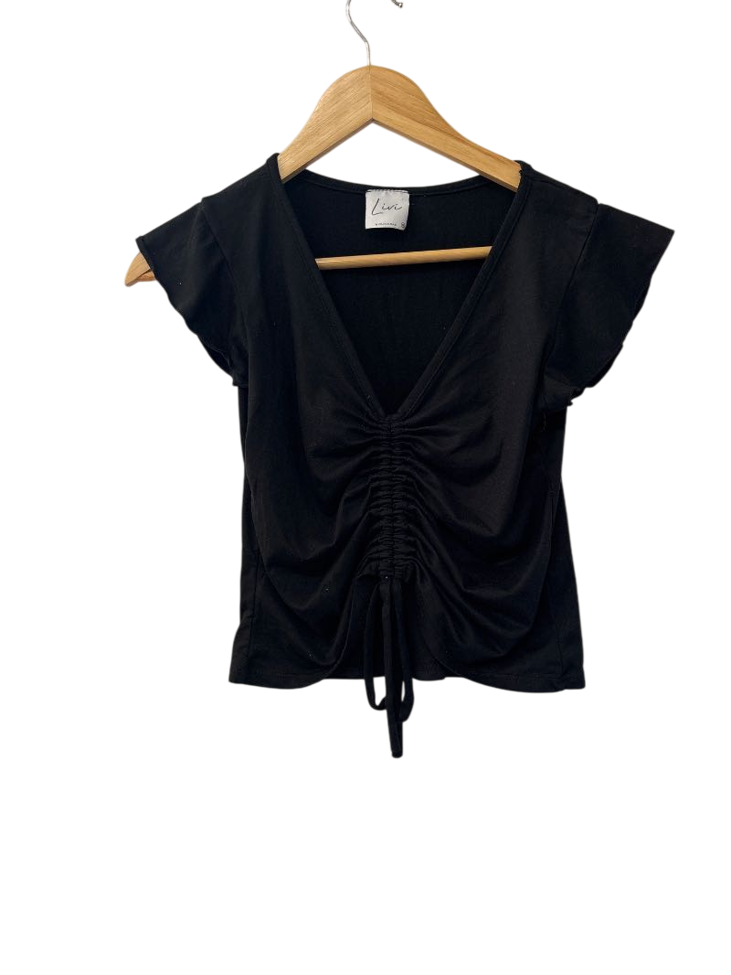 Livi Ruched V-Neck Short Sleeves