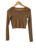 Aerie  Ribbed Cropped Top Long Sleeves