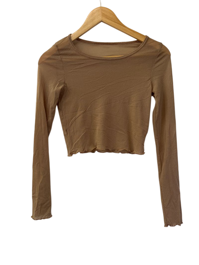 Aerie  Ribbed Cropped Top Long Sleeves