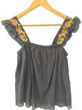 Madewell Embroidered Ruffle Strap Tanks
