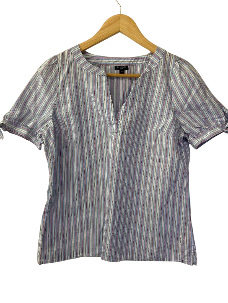 Talbots  V-Neck Blouse Short Sleeves