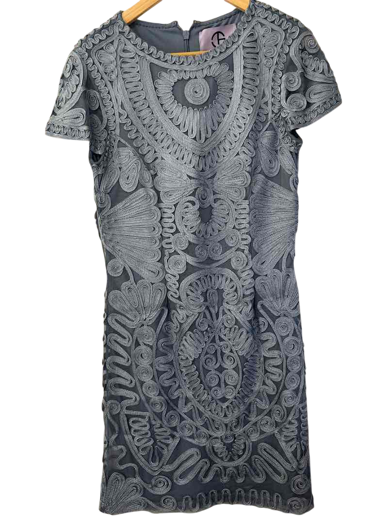 JS Collections Embroidered Short-Sleeve Dresses