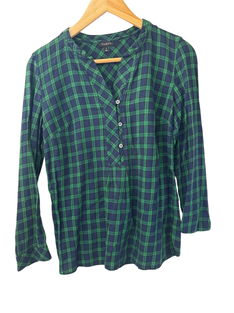 Talbots Button-Front Tunic Long Sleeves