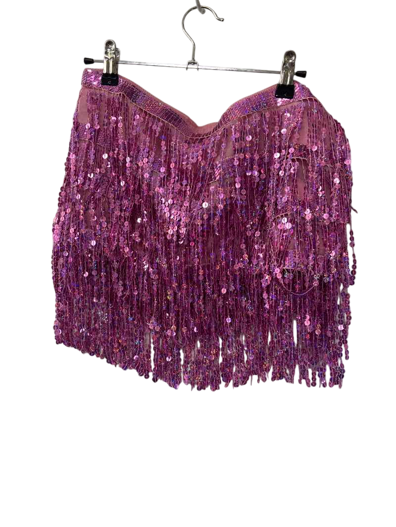 None Sequin Fringe Skirt