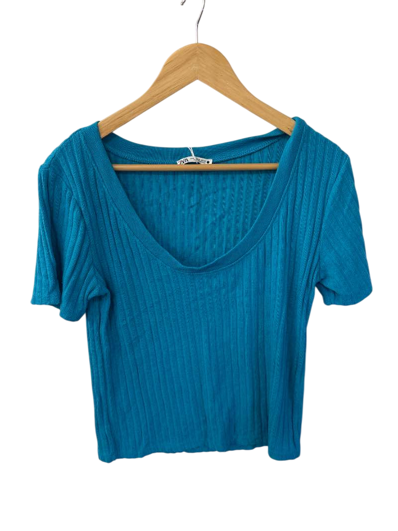 Zara  Ribbed V-Neck Short Sleeves