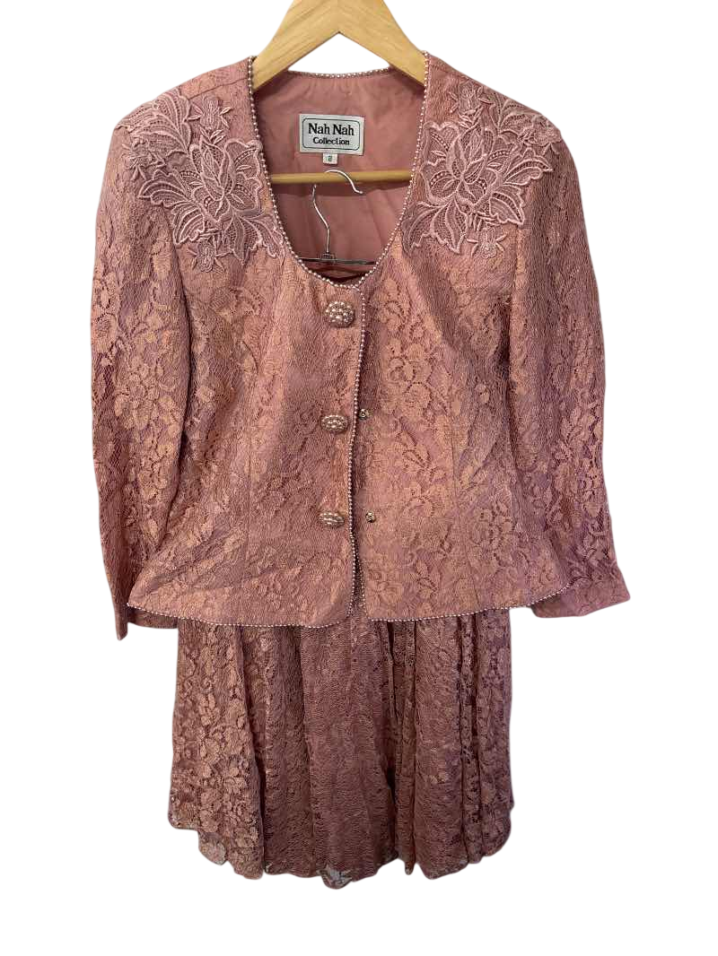 Nah Nah Collection  Lace Skirt Suit Vintage