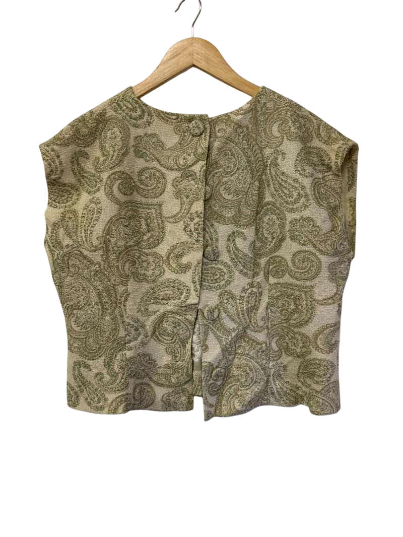 None Paisley Short-Sleeve Blouse Vintage