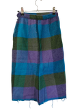 None Plaid Wool Skirt Vintage