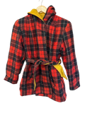 None Plaid Wool Coat Vintage