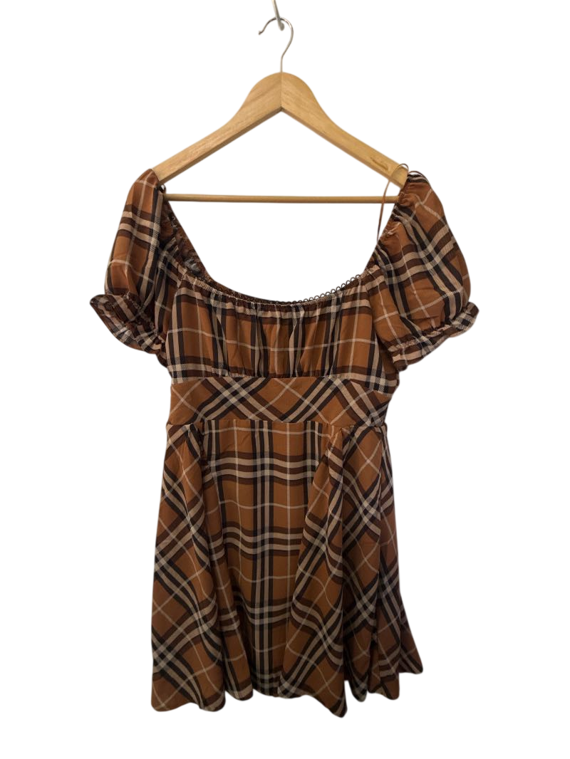 Blu pepper Plaid Babydoll Dresses