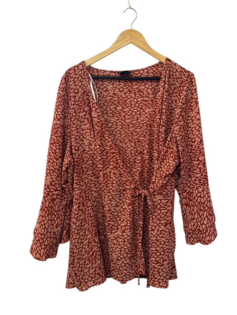 City Chic V-Neck Tie-Waist Long Sleeves
