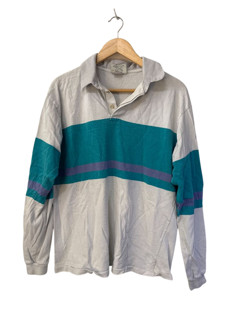 American Eagle Striped Polo Long Sleeves