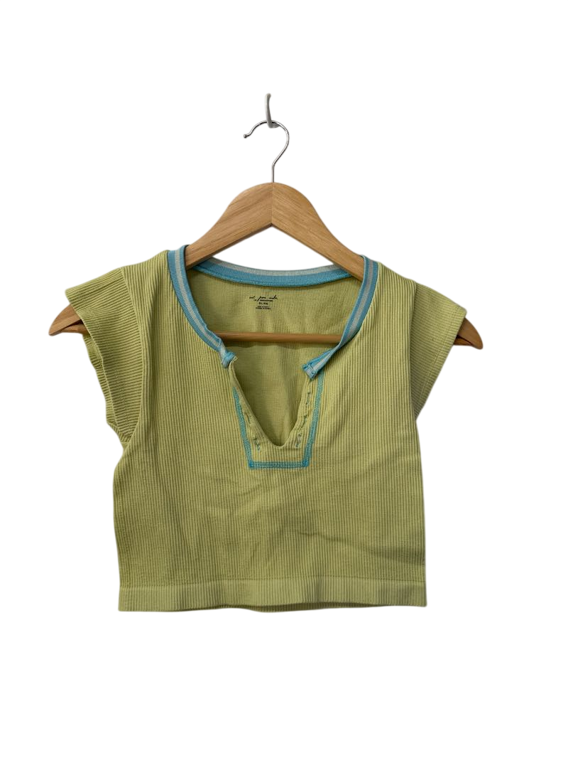 Out from under Ribbed Split-Neck Short Sleeves