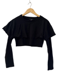 Forever21 Ruffled Cropped Top Long Sleeves