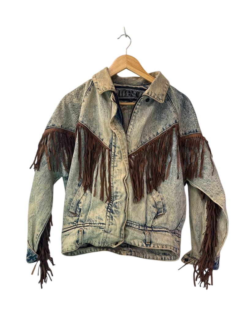 Trendz Fringe Denim Jacket Vintage
