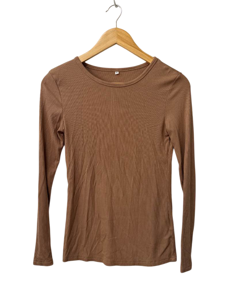 Ribbed Crew Neck Long Sleeves