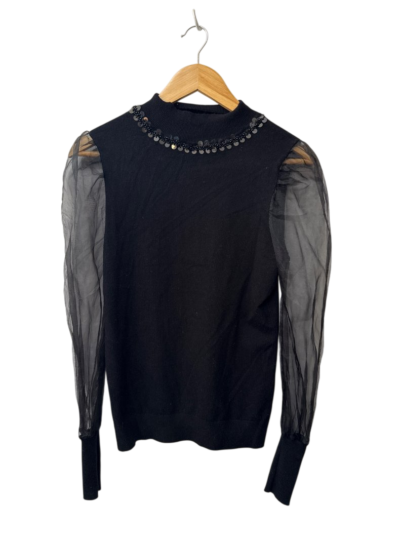 Sioni Embellished Sheer Long Sleeves