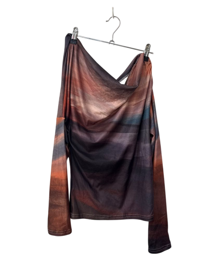 Draped Neck Long Sleeves