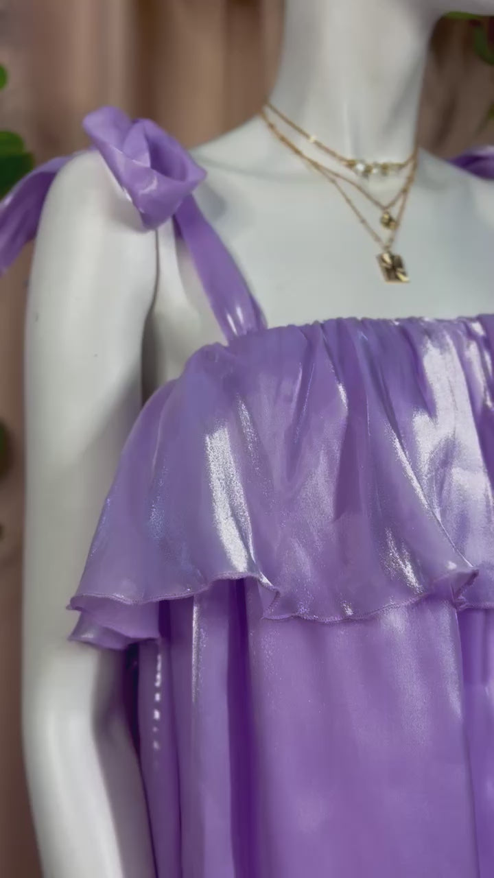 Purple Dress Up Babydoll Dress, S