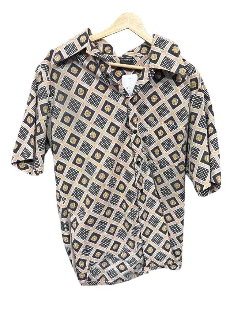 Black & Yellow JC Penney S/S Button Down, L