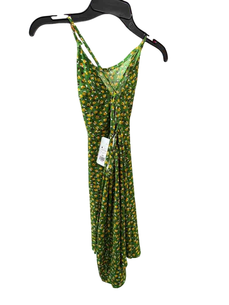 Green Floral Mini Dress, S