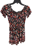 Black Floral Band of Gpsies Off the Shoulder Dress, XS