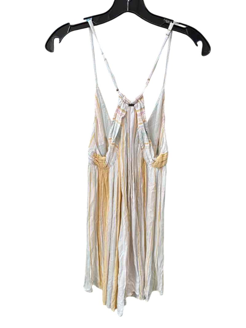 Yellow Striped Saltwater Solids Mini Dress, S