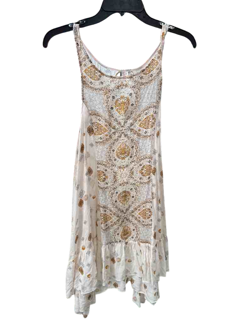 White/Gold Free People Sheer Tank Dress, S