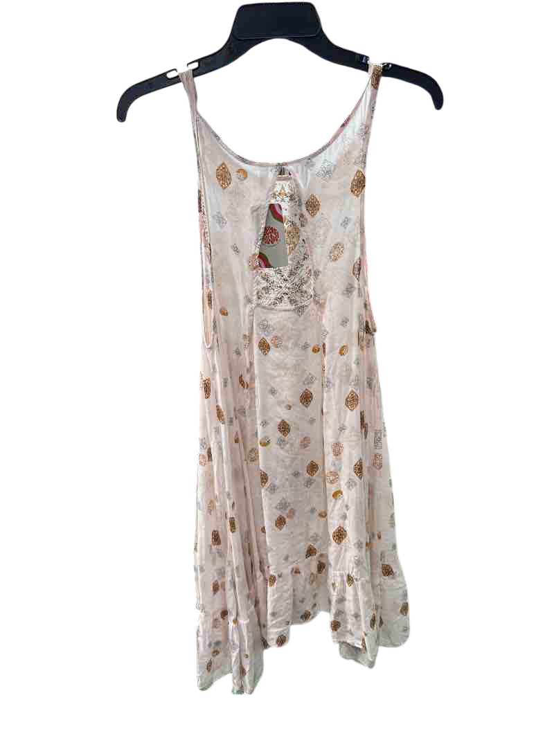 White/Gold Free People Sheer Tank Dress, S