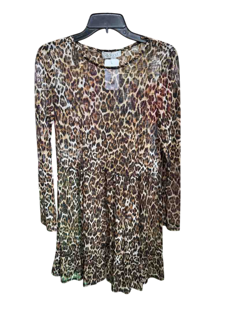 Cheetah WAYF Sheer Dress, S