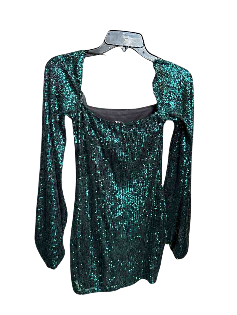 Green Rhinestone Mini Dress, S