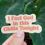 God in This Chilis The Office Sticker | Funny Office Sticker | Waterproof The Office Stickers | Funny TV Show Stickers | Pam Quote Office