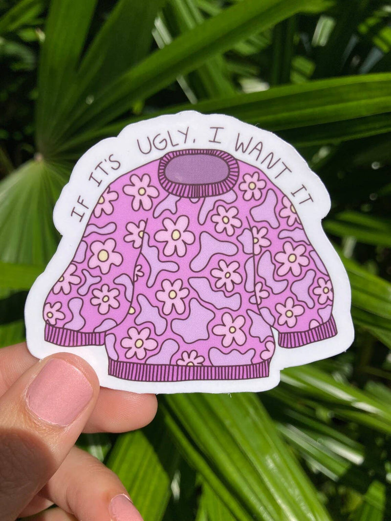 Thrifting Quote Waterproof Sticker | Ugly Sweater Cute